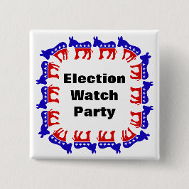 Chapa Cuadrada Fiesta del Observador Electoral Demócrata