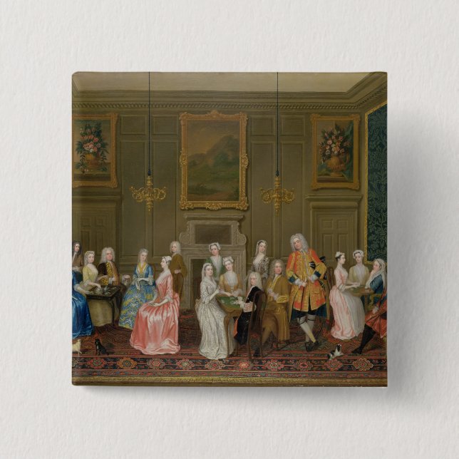 Chapa Cuadrada Fiesta del té en House de señor Harrington, San (Anverso)