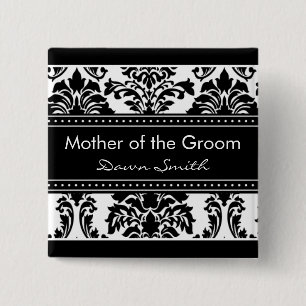 Chapa Cuadrada Fiesta nupcial del damasco elegante - madre del