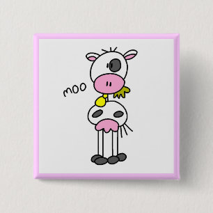 Chapa Cuadrada Figura camisetas y regalos del palillo de la vaca