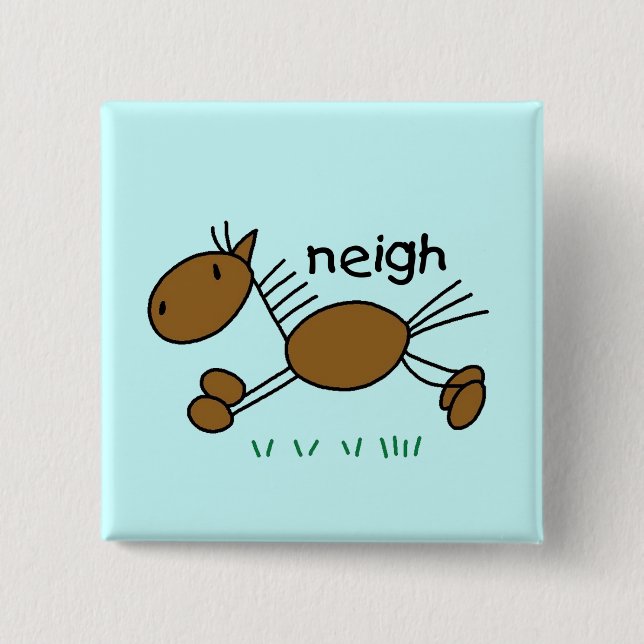 Chapa Cuadrada Figura camisetas y regalos del palillo del caballo (Anverso)