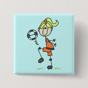 Chapa Cuadrada Figura camisetas y regalos del palillo del fútbol