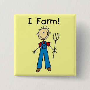 Chapa Cuadrada Figura camisetas y regalos del palillo del granjer
