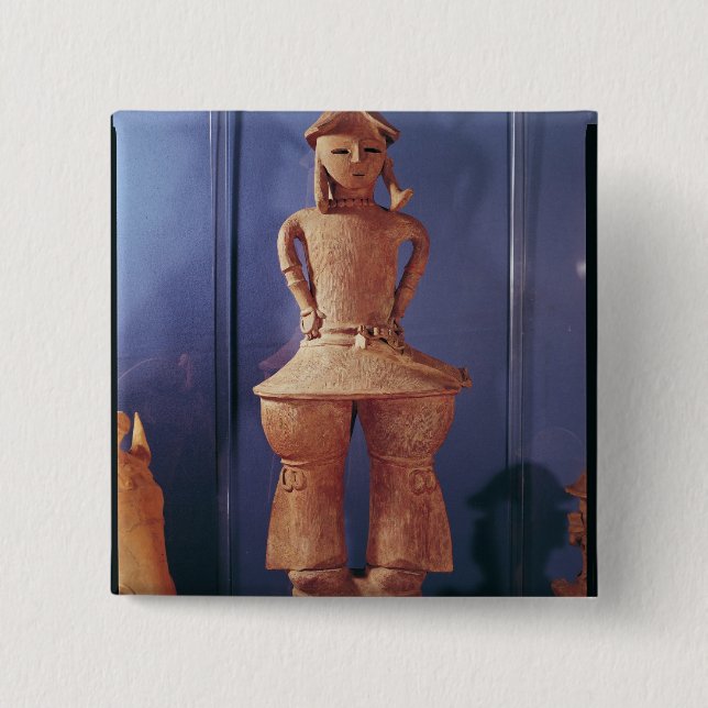 Chapa Cuadrada Figura de Haniwa, 250-550 (Anverso)
