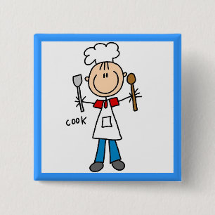 Chapa Cuadrada Figura de palito cocinero