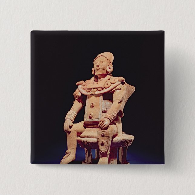 Chapa Cuadrada Figura de un guerrero en regalía llena (Anverso)