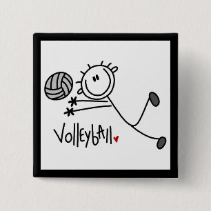 Chapa Cuadrada Figura masculina básica voleibol del palillo
