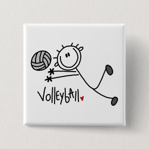 Chapa Cuadrada Figura masculina básica voleibol del palillo