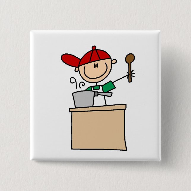 Chapa Cuadrada Figura masculina camisetas y regalos del palillo (Anverso)