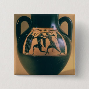 Chapa Cuadrada Figura negra amphora del ático que representa