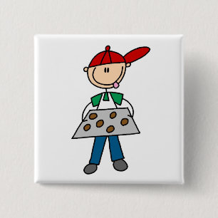 Chapa Cuadrada Figuras de Palitos Horneando Galletas Camisetas y