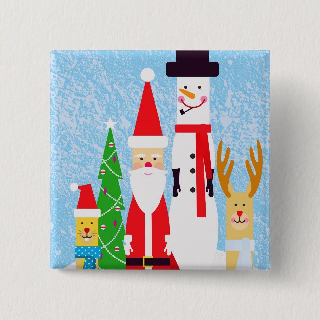 Chapa Cuadrada Figuras del navidad (Anverso)