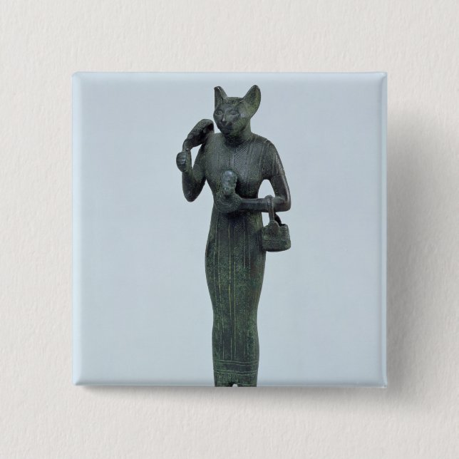 Chapa Cuadrada Figurilla de la diosa Bastet (Anverso)