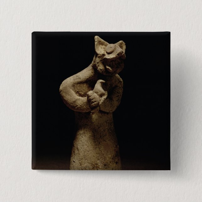 Chapa Cuadrada Figurilla de un demonio León-Dirigido, (Anverso)