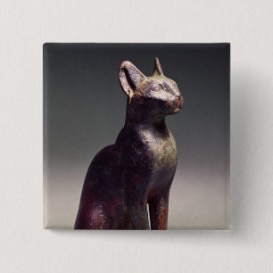 Chapa Cuadrada Figurilla de un gato con los pendientes del oro