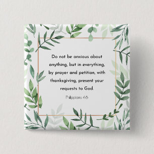 Chapa Cuadrada Filipinas 4:6, Biblia Verse