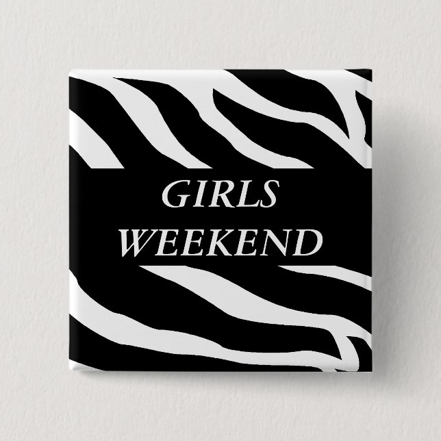 Chapa Cuadrada Fin de semana de los chicas (Anverso)