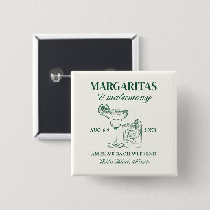 Chapa Cuadrada Fin de semana de soltera: Margaritas y Matrimonio