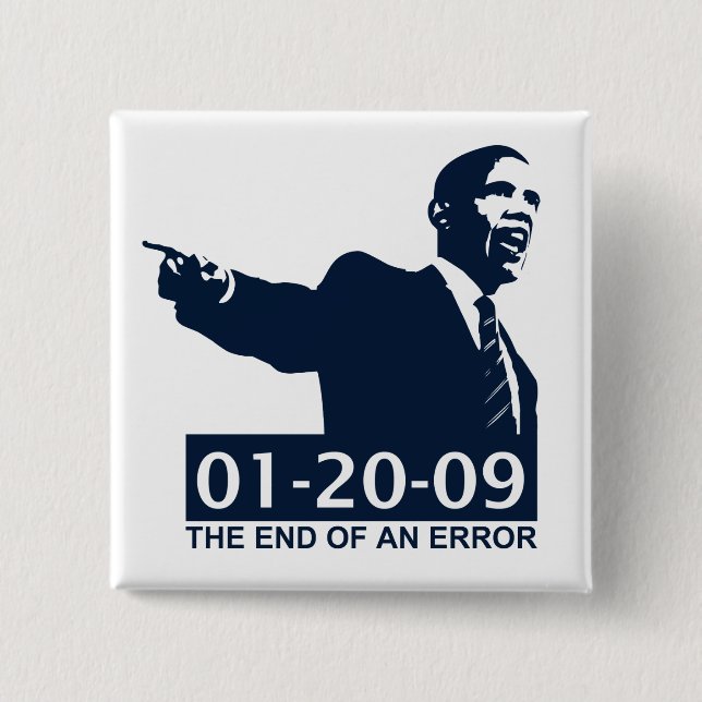 Chapa Cuadrada Final de la inauguración de Obama de un error (Anverso)