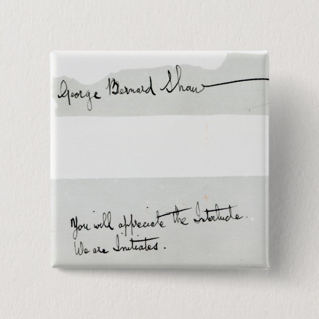 Chapa Cuadrada Firma de George Bernard Shaw (Anverso)