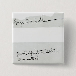 Chapa Cuadrada Firma de George Bernard Shaw