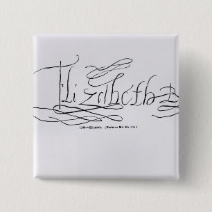 Chapa Cuadrada Firma de la reina Elizabeth I