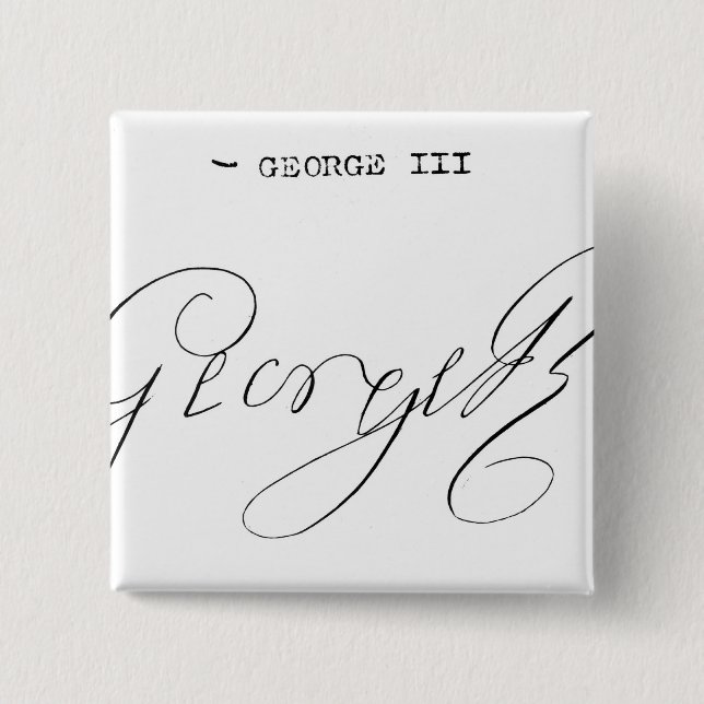 Chapa Cuadrada Firma de rey George III (Anverso)