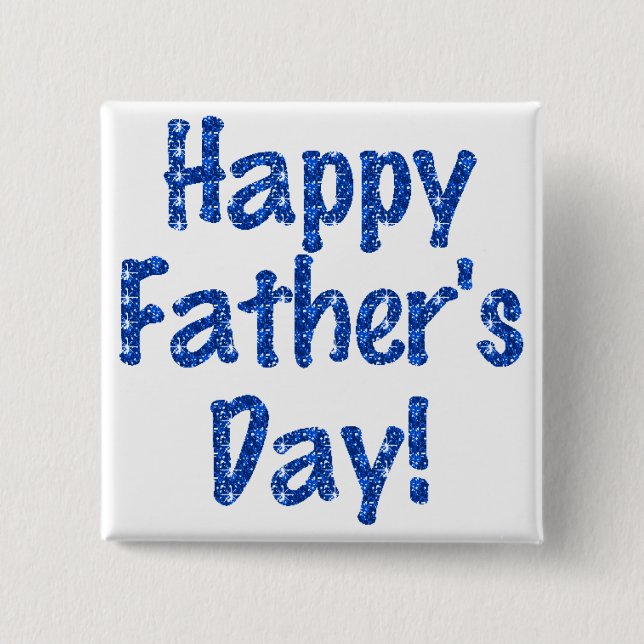 Chapa Cuadrada Flair - "Feliz Día del Padre" Glitterizado Azul (Anverso)