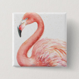 Chapa Cuadrada Flamenco el   rosado tropical