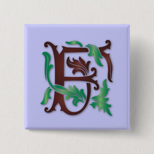 Chapa Cuadrada Fleur-de-lis F Monograma (Anverso)