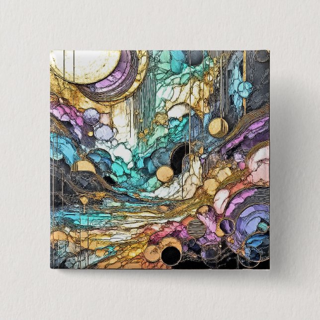 Chapa Cuadrada Fliesender Goldfluss (Anverso)