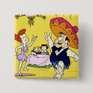 Chapa Cuadrada Flintstone Wilma Barney de Fred y fiesta de Betty