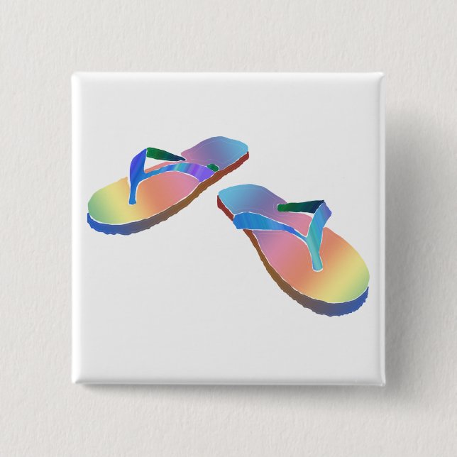 Chapa Cuadrada Flips-flopes tropicales 2 (Anverso)