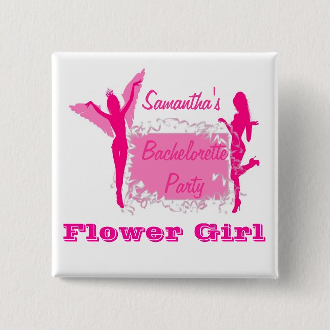 Chapa Cuadrada Flirty bris bachelorette party (Anverso)