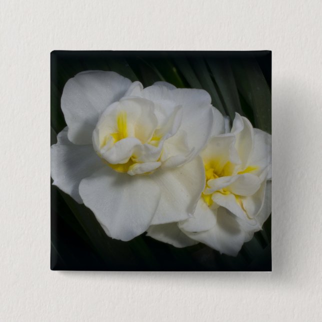 Chapa Cuadrada Flor blanca (Anverso)