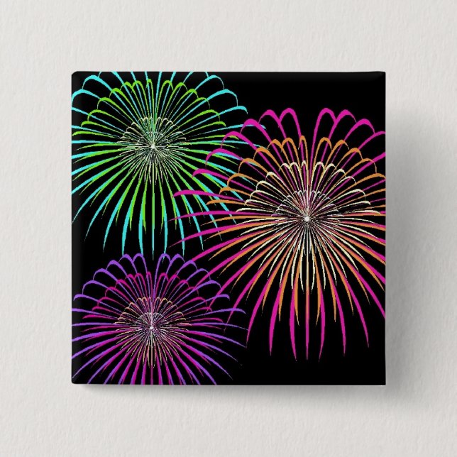 Chapa Cuadrada Flor de colores - (Anverso)