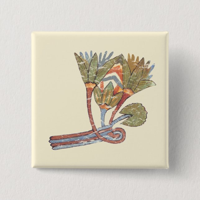 Chapa Cuadrada Flor de Lotus antigua del egipcio (Anverso)