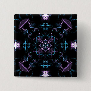 Chapa Cuadrada Flor de Mandala morada y azul