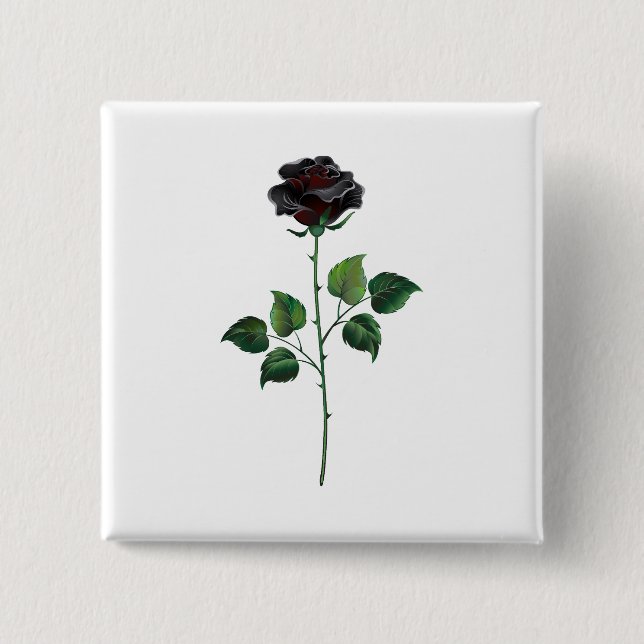 Chapa Cuadrada Flor de rosa negra (Anverso)