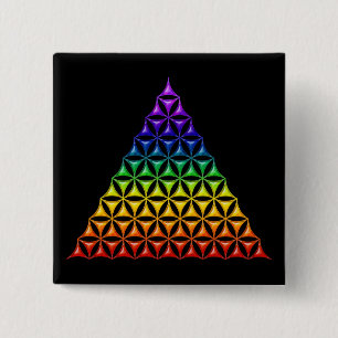 Chapa Cuadrada Flor de vida / Blume des Lebens - piramide chakra