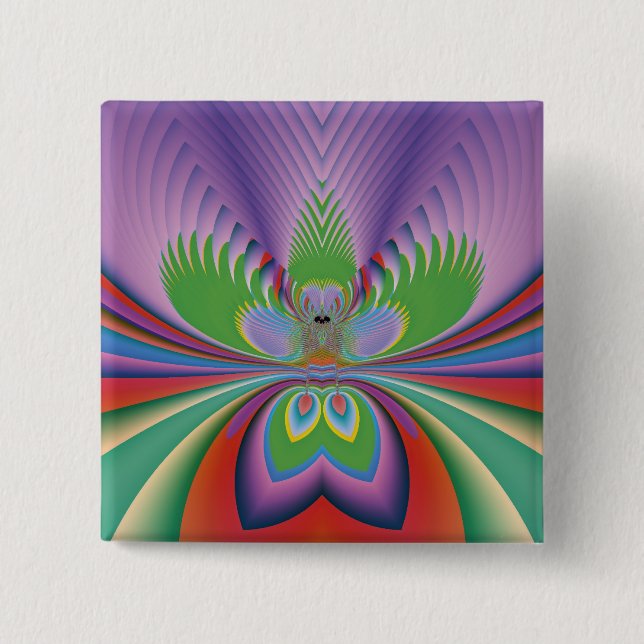 Chapa Cuadrada Flor morada (Anverso)