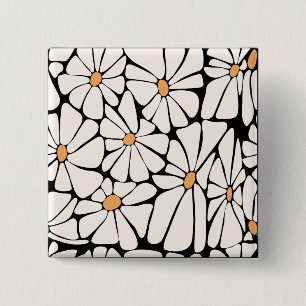 Chapa Cuadrada Flor Retro de Margarita Groovy