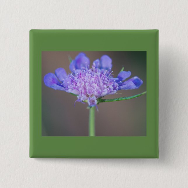 Chapa Cuadrada Flor violeta (Anverso)