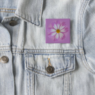 Chapa Cuadrada Flor violeta clara