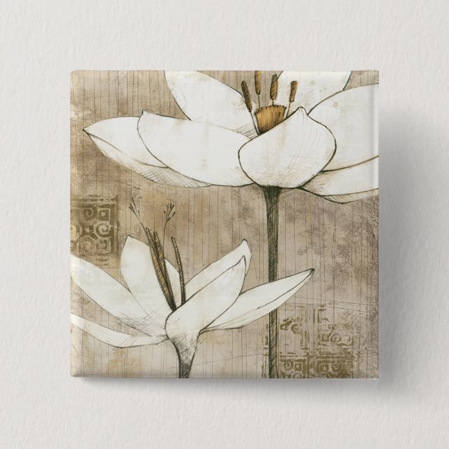 Chapa Cuadrada Floral dibujado por el lápiz (Anverso)