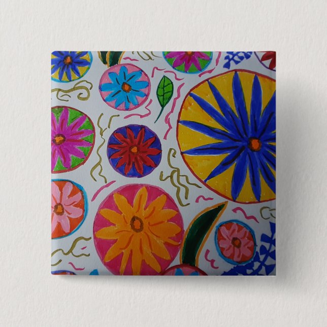 Chapa Cuadrada Floral moderna (Anverso)