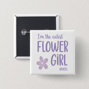 Chapa Cuadrada Floral púrpura, soy la chica de flor más guapa de