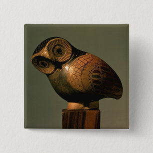 Chapa Cuadrada Florero bajo la forma de búho, Proto-Corinthian