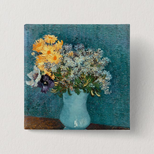 Chapa Cuadrada Florero de flores, 1887 de Vincent van Gogh el | (Anverso)