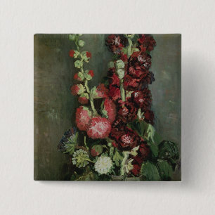 Chapa Cuadrada Florero de Hollyhocks, 1886 de Vincent van Gogh el
